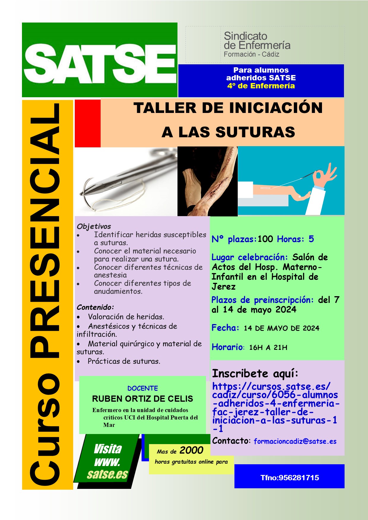 ALUMNOS ADHERIDOS 4º ENFERMERIA FAC. JEREZ -TALLER DE INICIACIÓN A LAS SUTURAS