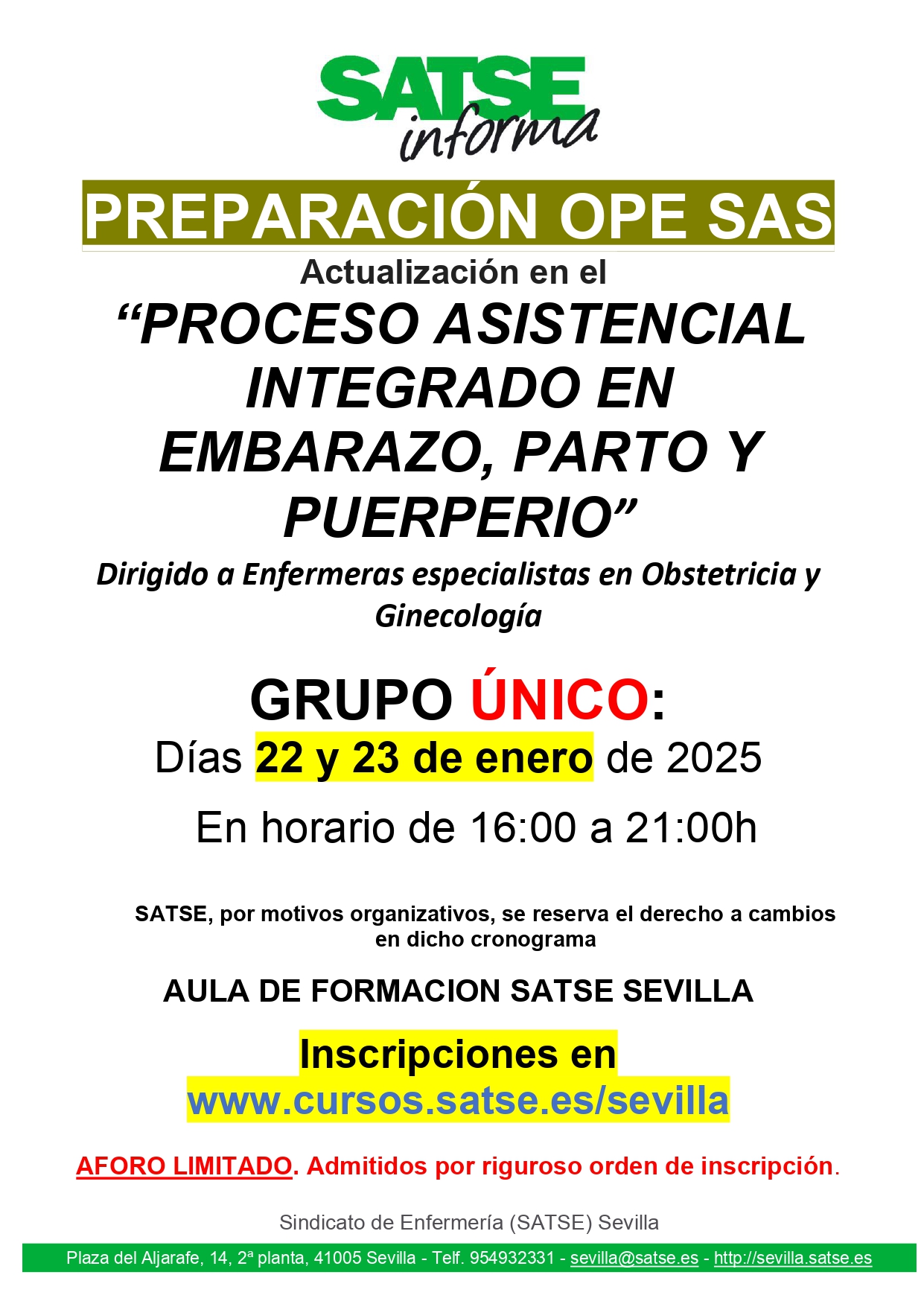 Enfermeras/os Especialistas en Obstetricia y Ginecología - PROCESO ASISTENCIAL INTEGRADO EN EMBARAZO, PARTO Y PUERPERIO