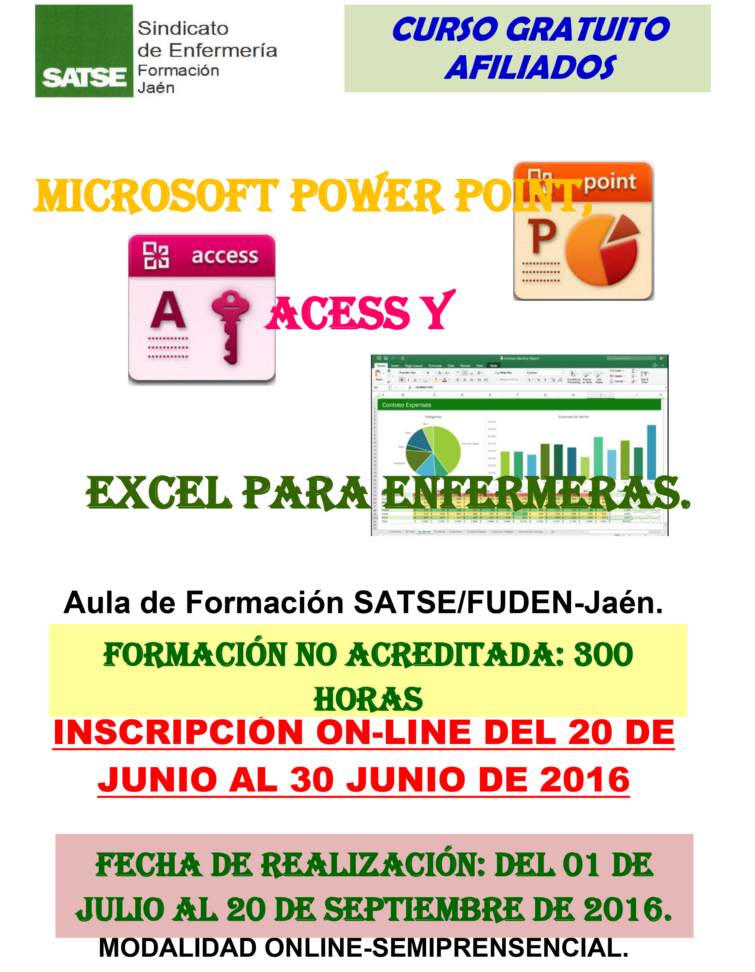 USO Y GESTIÓN DE MICROSOFT POWER POINT, ACCESS Y EXCEL PARA ENFERMERAS.