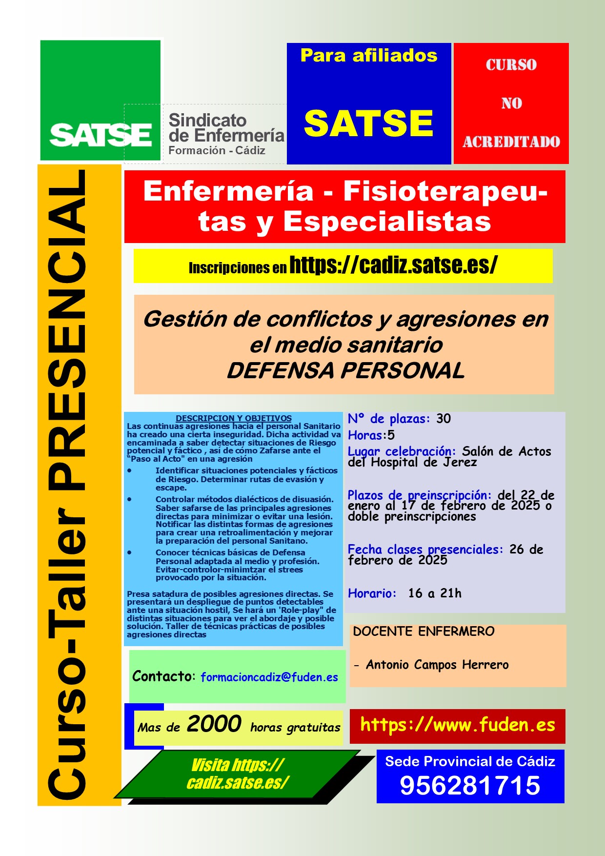 Gestión de conflictos y agresiones en el medio sanitario - DEFENSA PERSONAL para Enfermería, Especialistas y Fisioterapeutas