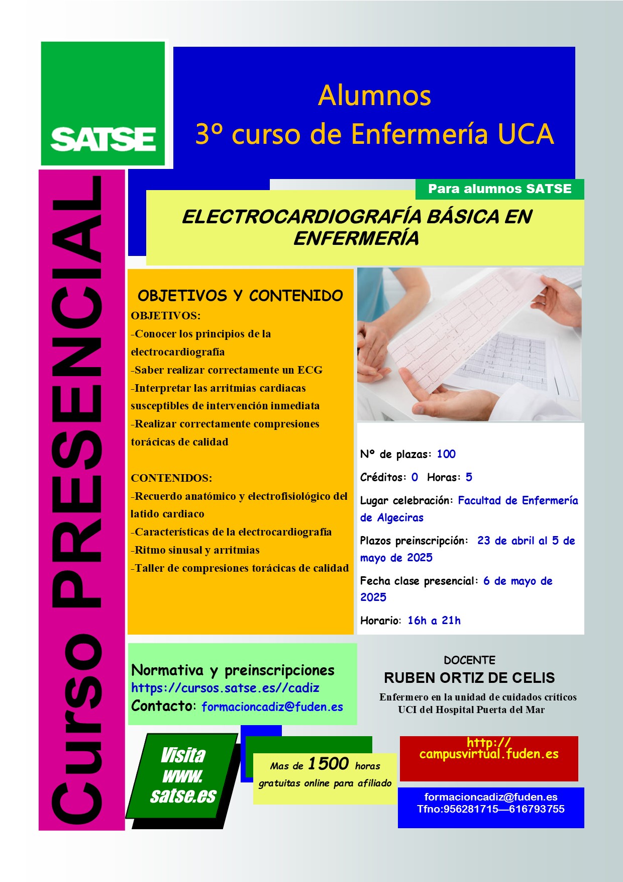 ELECTROCARDIOGRAFÍA BÁSICA EN ENFERMERÍA (ALUMNOS 3º FACULTAD DE ALGECIRAS)
