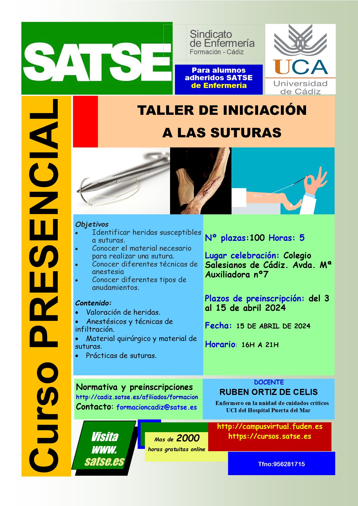 ALUMNOS ADHERIDOS 4º ENFERMERIA FAC. CADIZ -TALLER DE INICIACIÓN A LAS SUTURAS