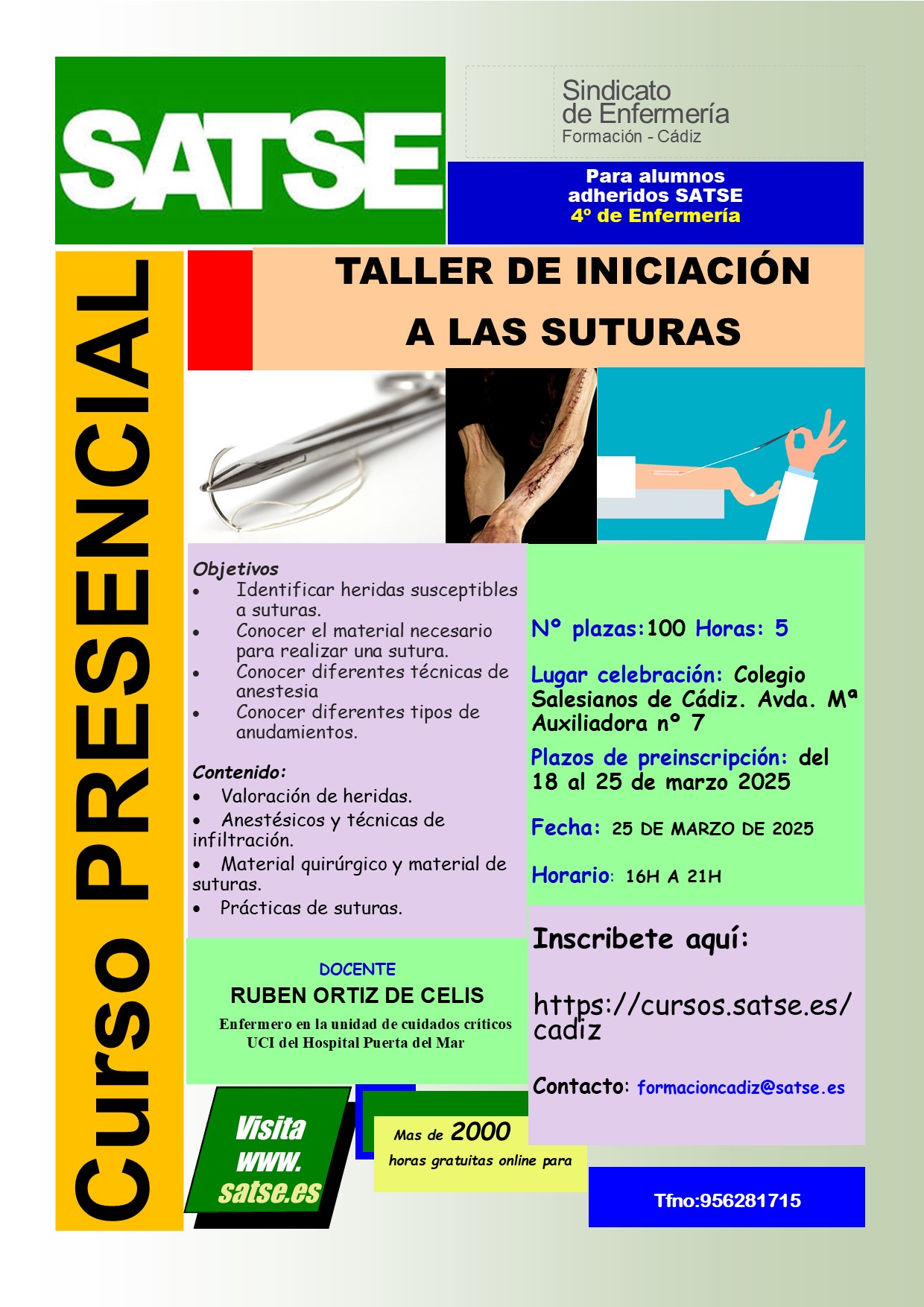 TALLER DE INICIACIÓN A LAS SUTURAS (ESTUDIANTES)