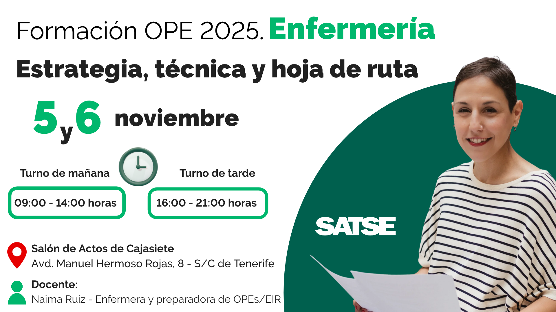 OPE Enfermería SCS. Turno de tarde