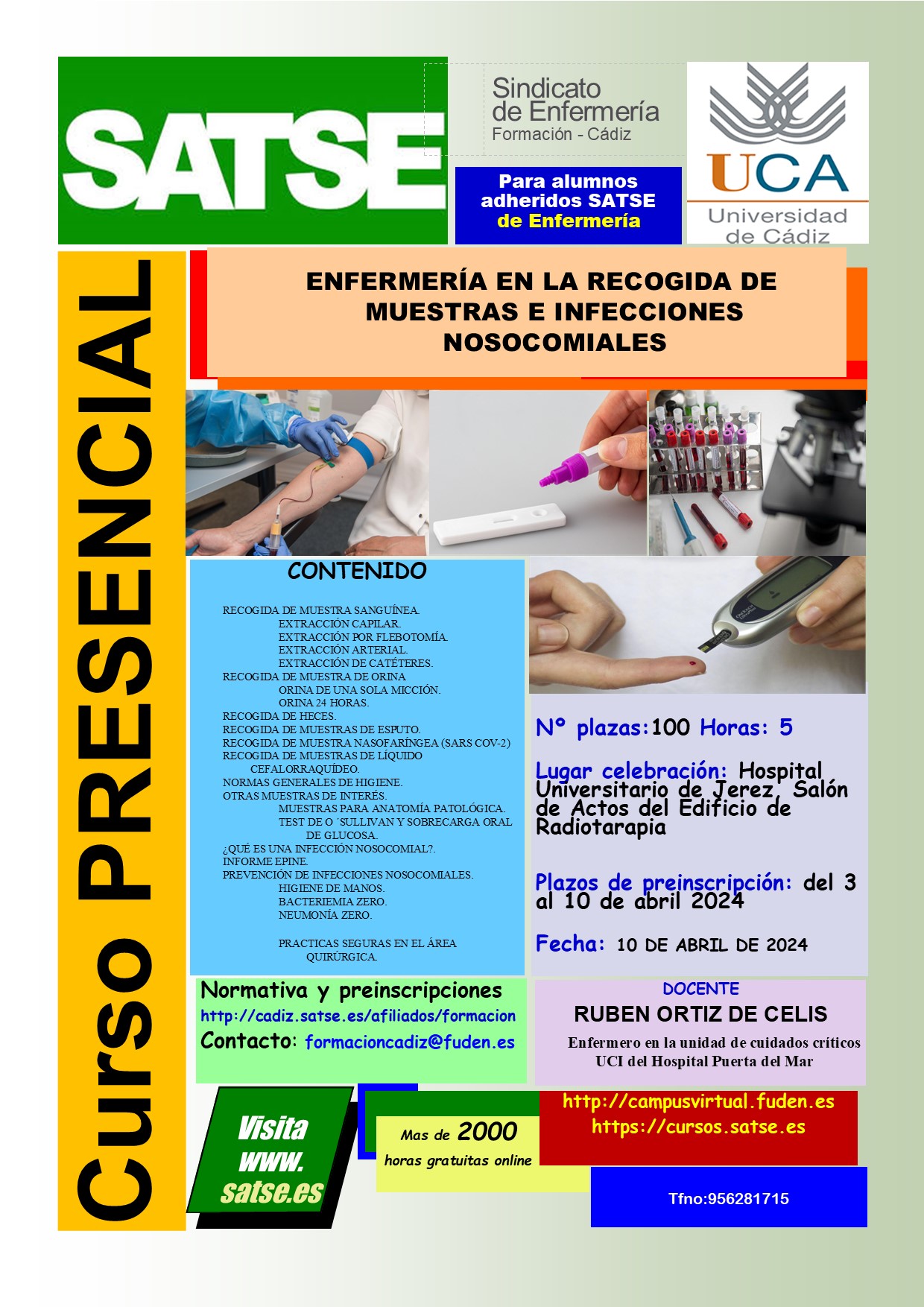 ALUMNOS ADHERIDOS 1º ENFERMERIA FAC. JEREZ -ENFERMERIA EN LA REGOGIDA DE MUESTRAS E INFECCIONES NOSOCOMIALES