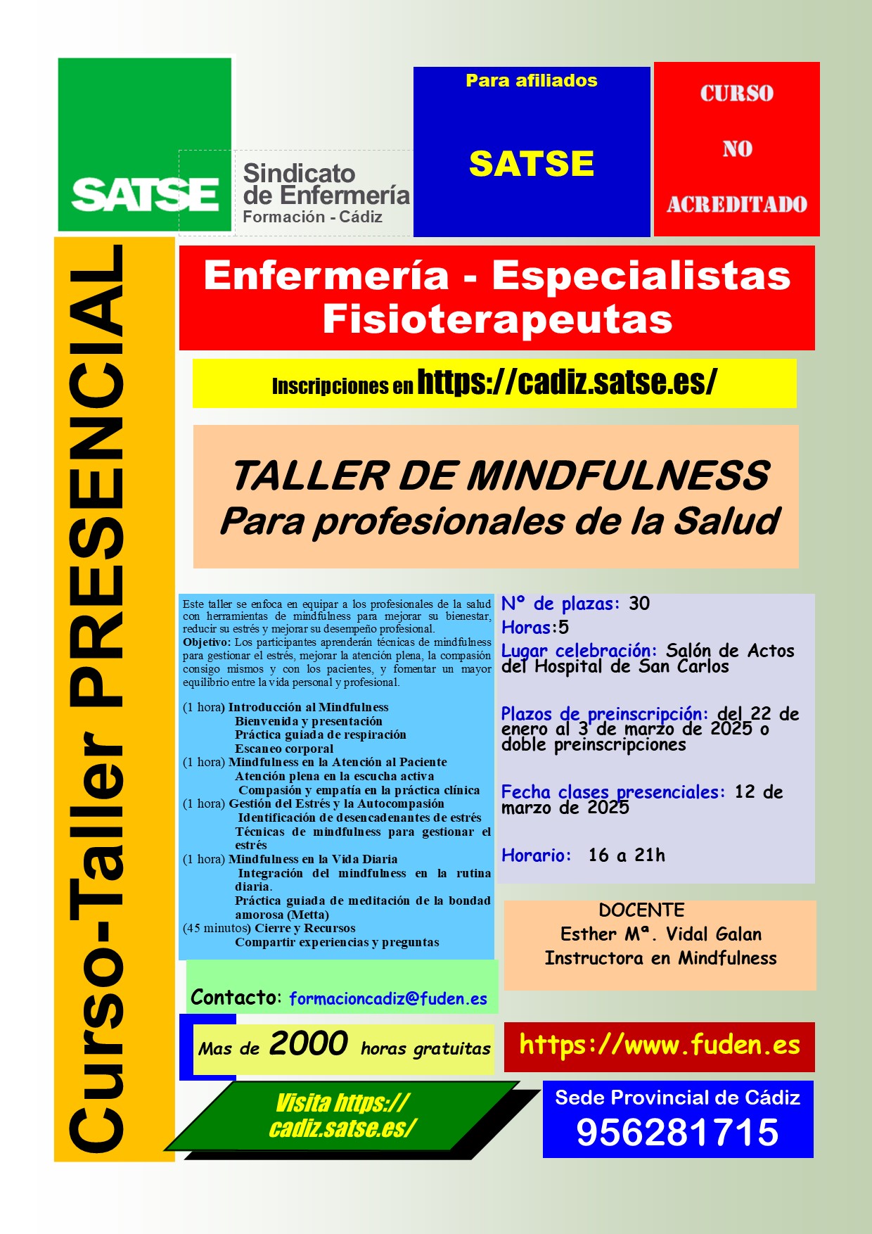 Taller de MindFulness para Enfermería, Especialistas y Fisioterapeutas