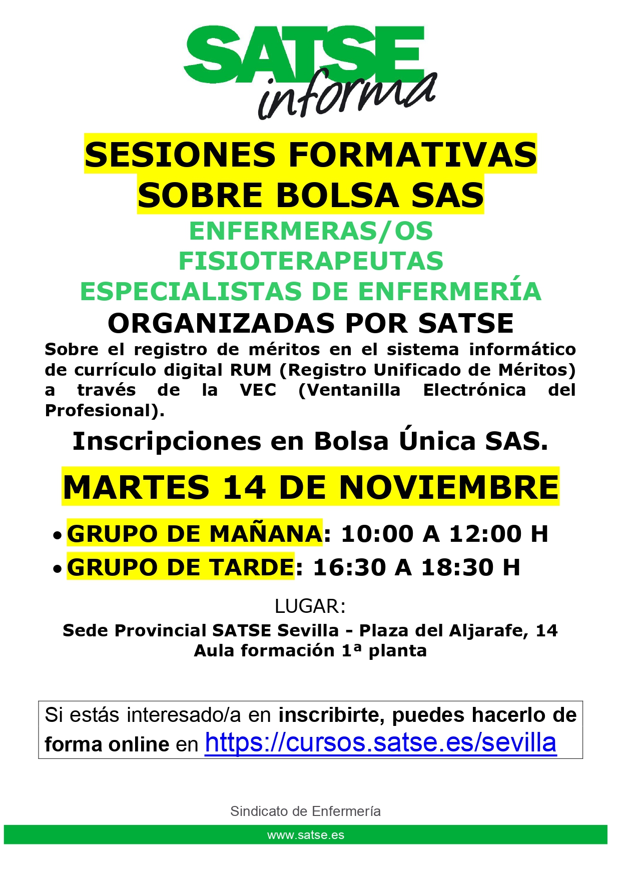 FORMACIÓN VEC BOLSA - 14 DE NOVIEMBRE 2023 - TURNO DE TARDE 16:30 A 18:30H.(JORNADA INFORMATIVA)