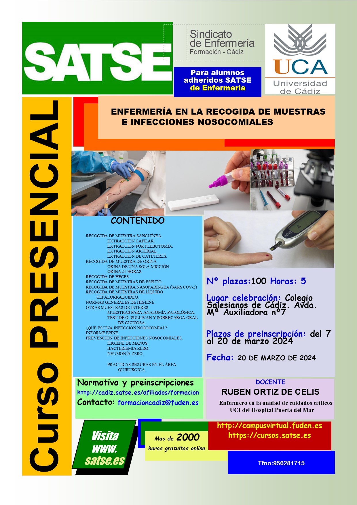 ALUMNOS ADHERIDOS 1º ENFERMERIA FAC. CADIZ -ENFERMERÍA EN LA RECOGIDA DE MUESTRAS E INFECCIONES NOSOCOMIALES